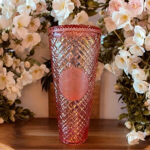 STARBUCKS 2021 Winter Holiday Jeweled 24oz Tumbler Cold Cup Rose Gold